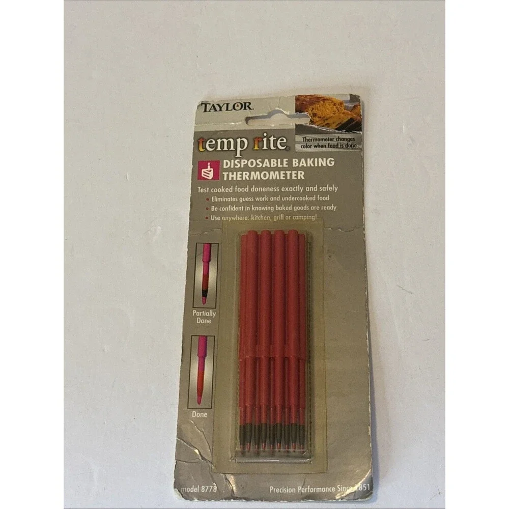 9 Taylor Disposable Baking Thermometers Tell Doneness Cooking NEW